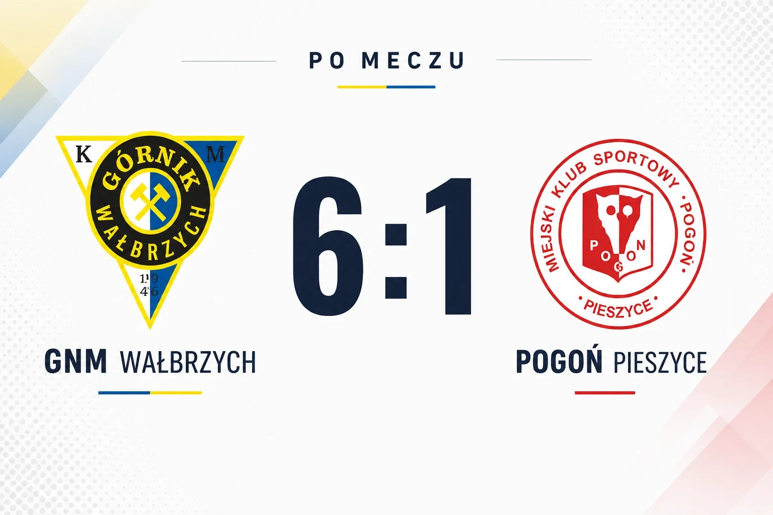 Wynik meczu GNM Pogoń Pieszyce 0:2