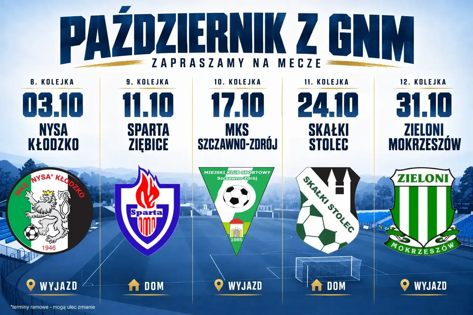 Mecze GNM w październiku 2026